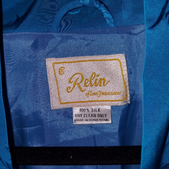 Silk Vintage Hong Kong Kimono Robe BURNING MAN FESTIVAL - Picture 6 of 11